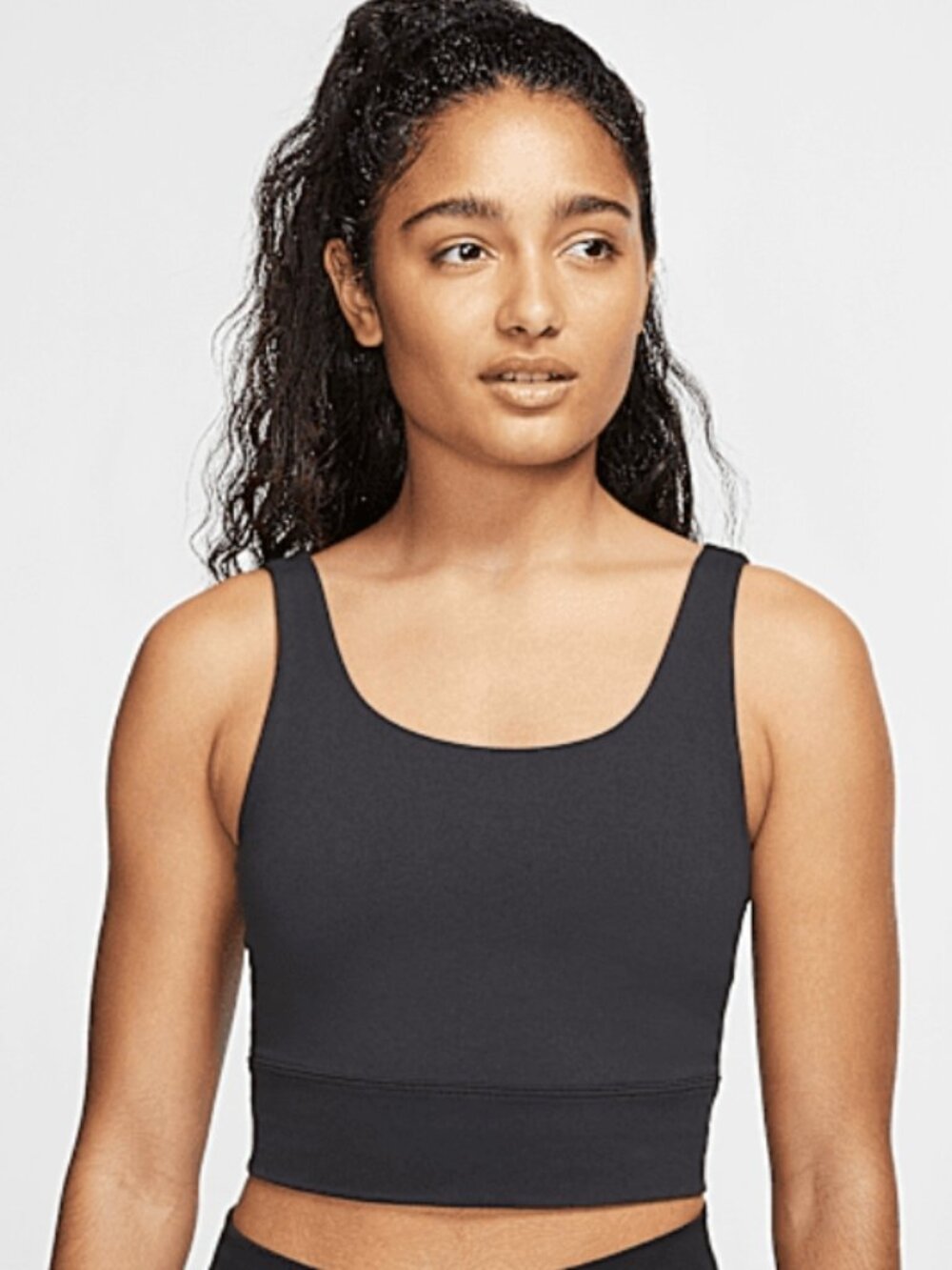 Nike yoga lux crop tank in black size small